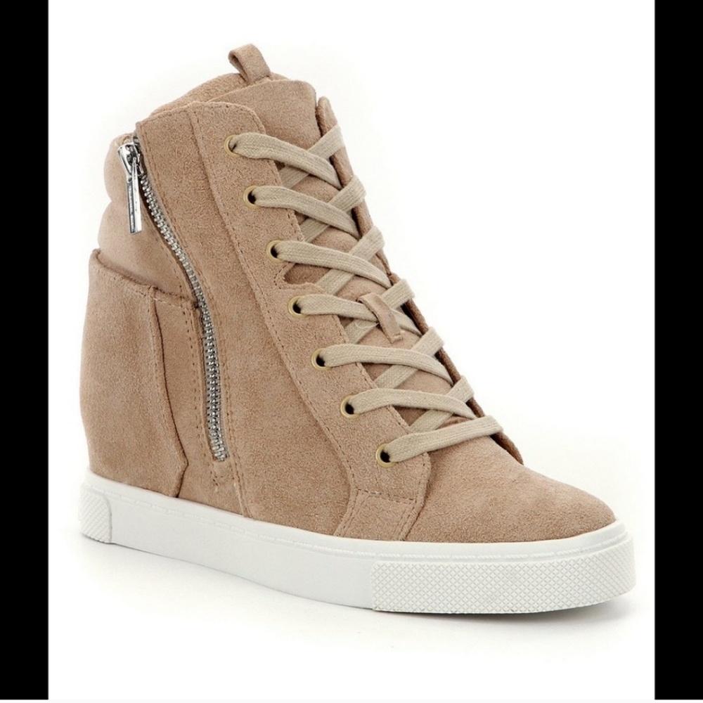 giani bini nude suede sneaker wedge